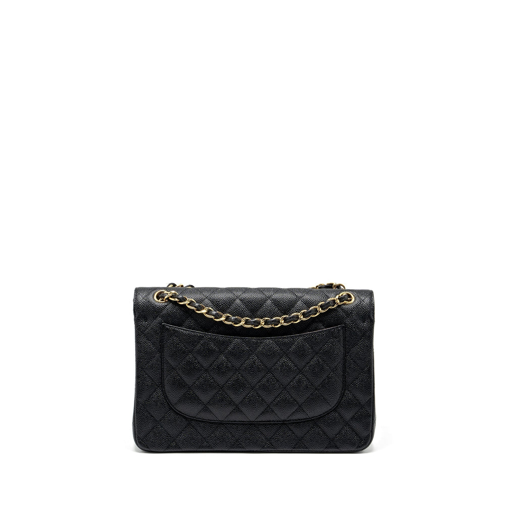CHANEL CLASSIC JUMBO DOUBLE FLAP BAG CAVIAR BLACK GHW