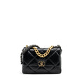CHANEL LARGE 19 BAG LAMBSKIN BLACK GHW