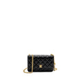 CHANEL CLASSIC WALLET ON CHAIN WITH CAMELLIA ADJUSTABLE CHAIN LAMBSKIN BLACK GHW (MICROCHIP)