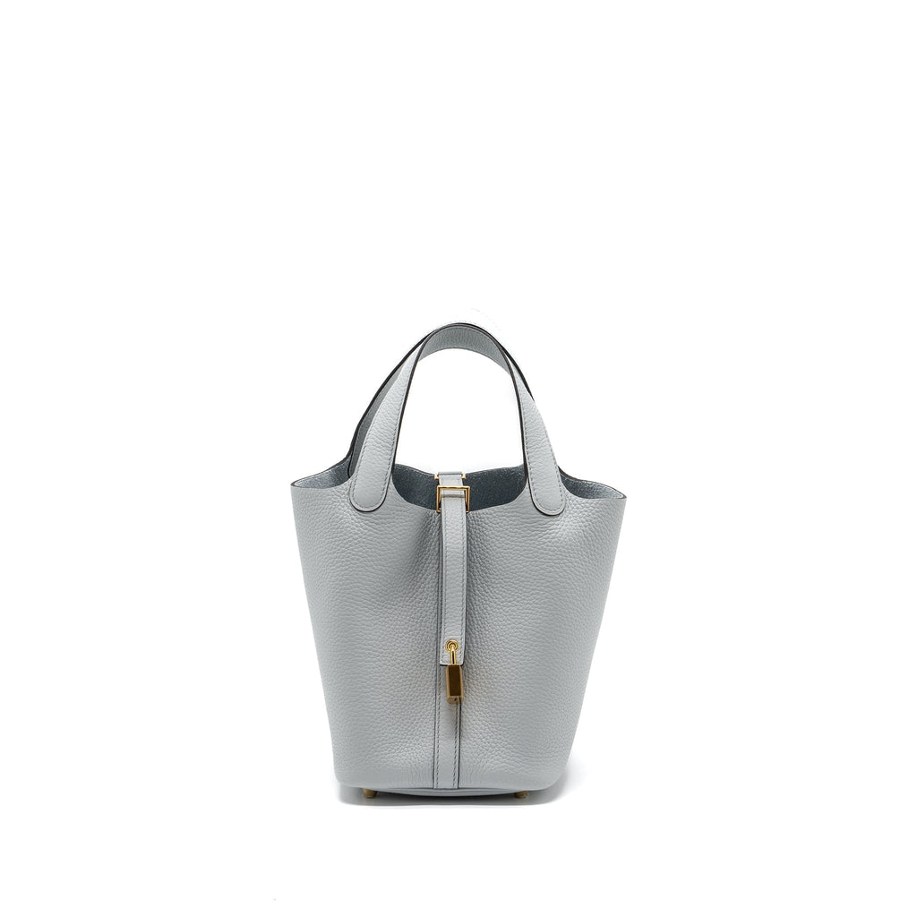 HERMES PICOTIN 18 CLEMENCE BLUE PALE GHW