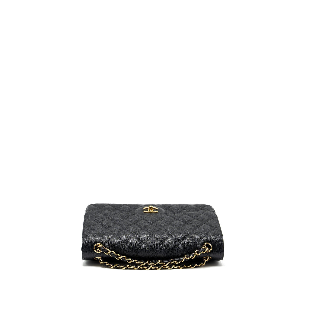 CHANEL CLASSIC JUMBO DOUBLE FLAP BAG CAVIAR BLACK GHW