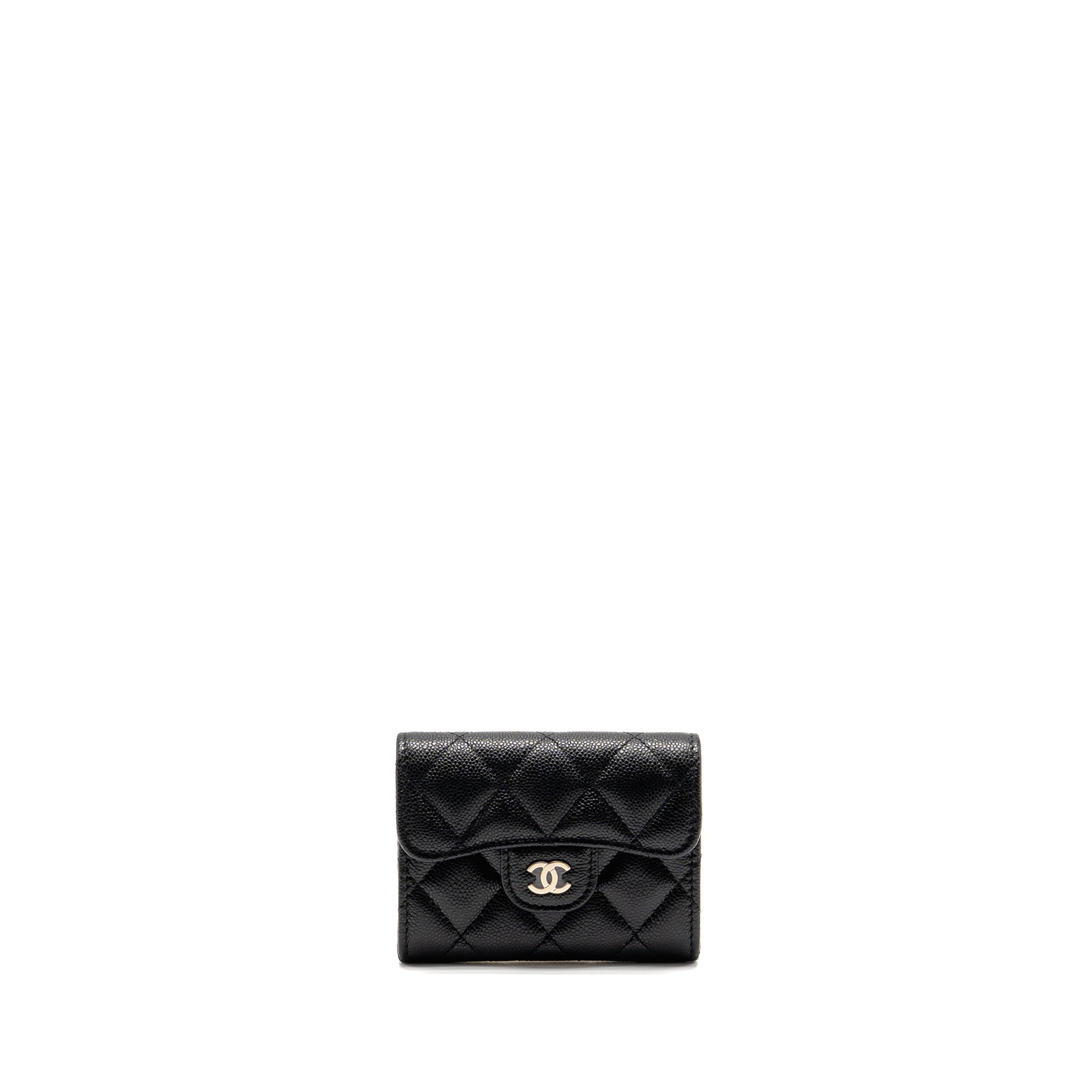 CHANEL CLASSIC FLAP CARD HOLDER CAVIAR BLACK LGHW (MICROCHIP)
