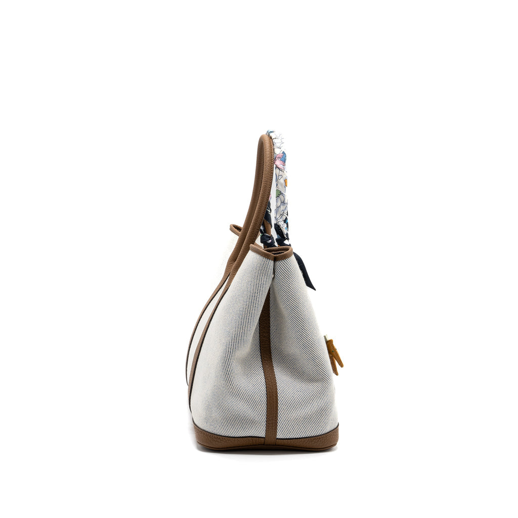 HERMES GARDEN PARTY 36 NEGONDA/CANVAS ECRU/ALEZAN/BLUE BILL SHW