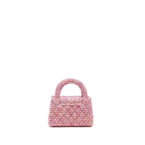 CHANEL 24P MINI KELLY/SHOPPING TOTE TWEED PINK/MULTICOLOUR GHW (MICROCHIP)