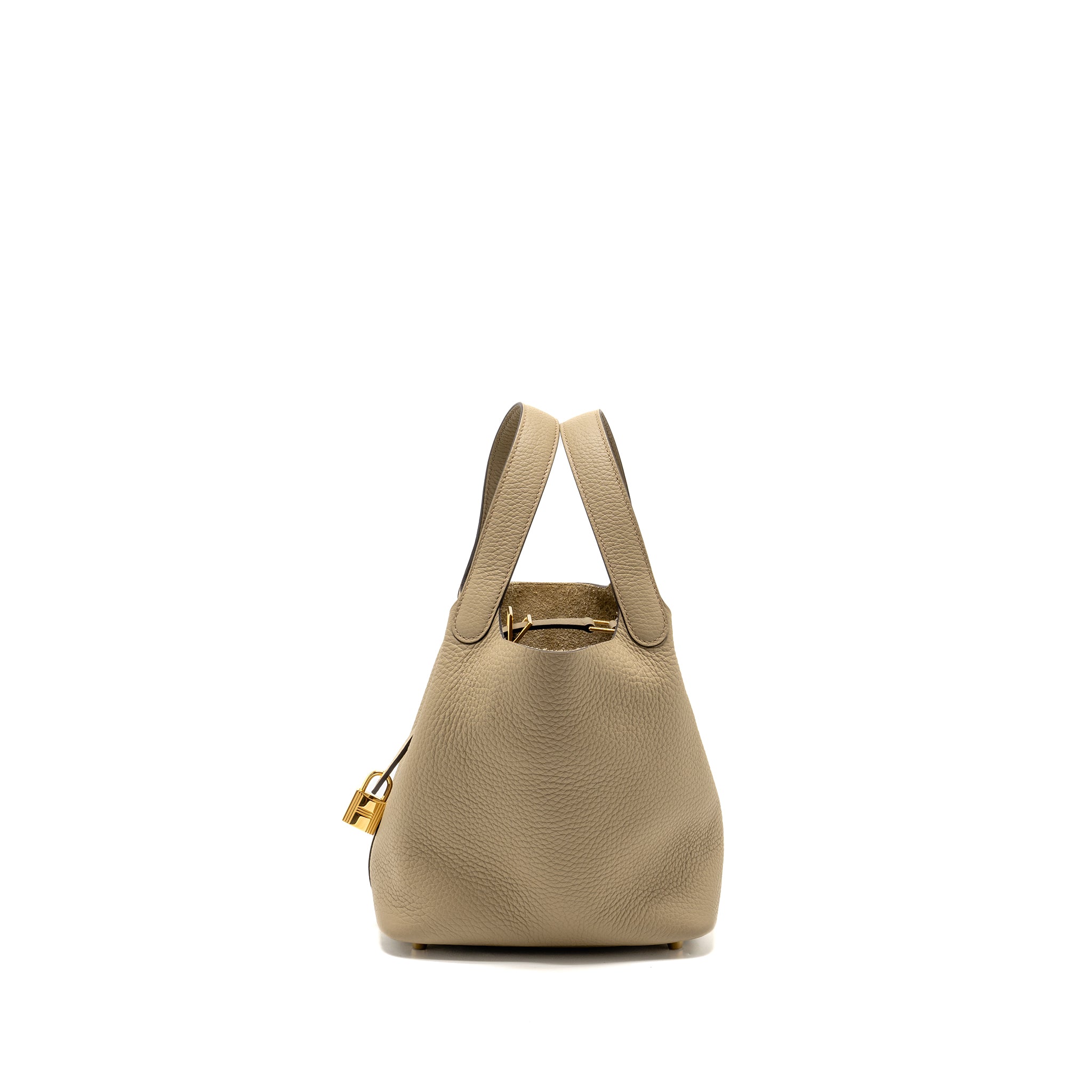 HERMES PICOTIN 18 LOCK BAG CLEMENCE BEIGE MARFA GHW