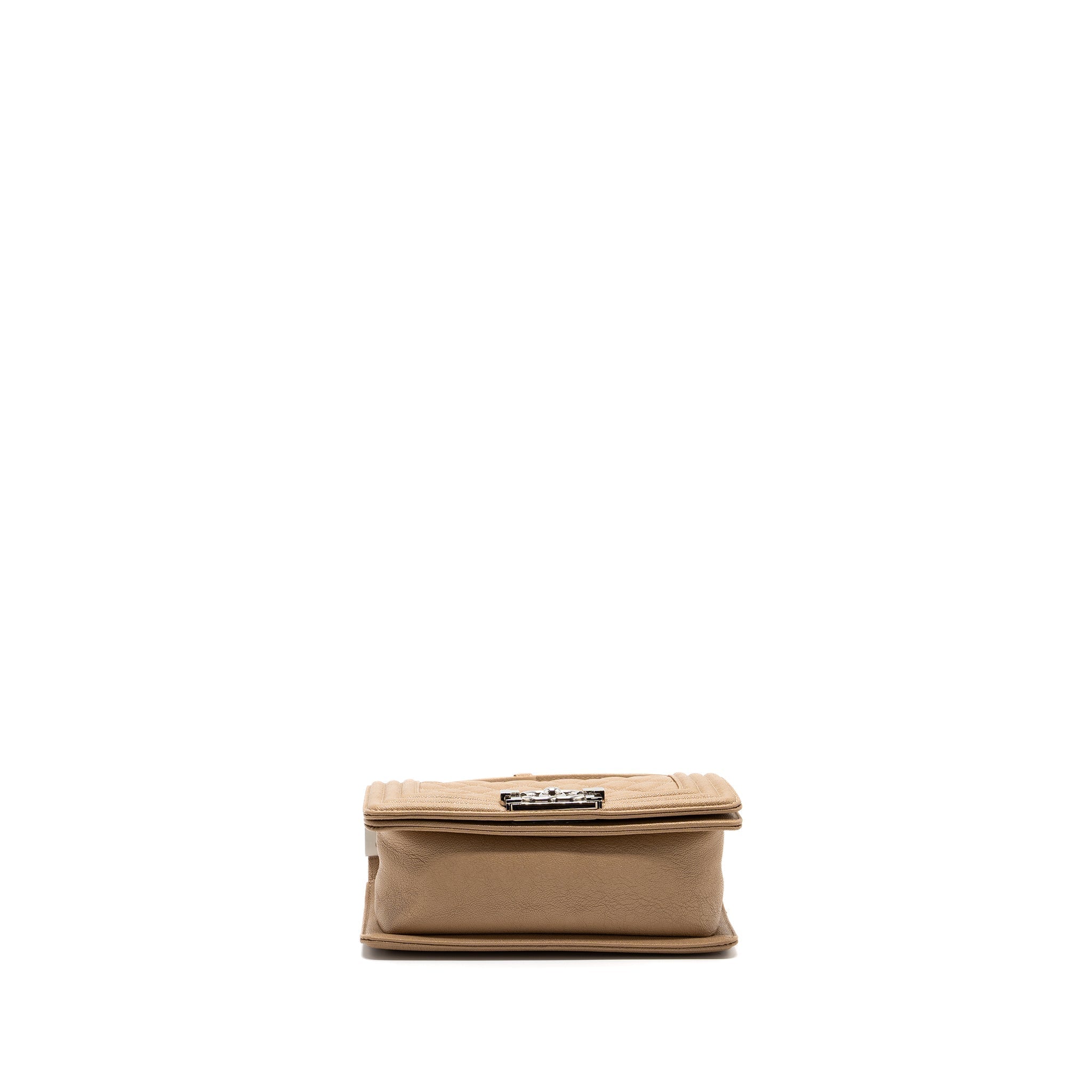 CHANEL SMALL BOY BAG CAVIAR LIGHT BEIGE SHW