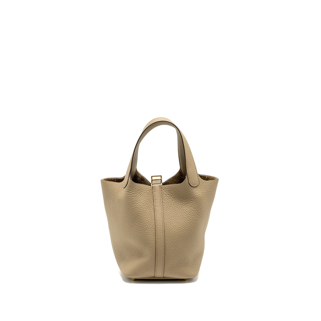 HERMES PICOTIN 18 LOCK BAG CLEMENCE BEIGE MARFA GHW