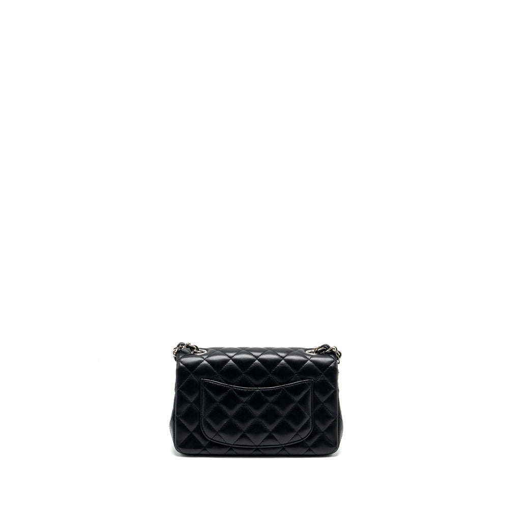 CHANEL MINI RECTANGULAR FLAP BAG LAMBSKIN BLACK SHW