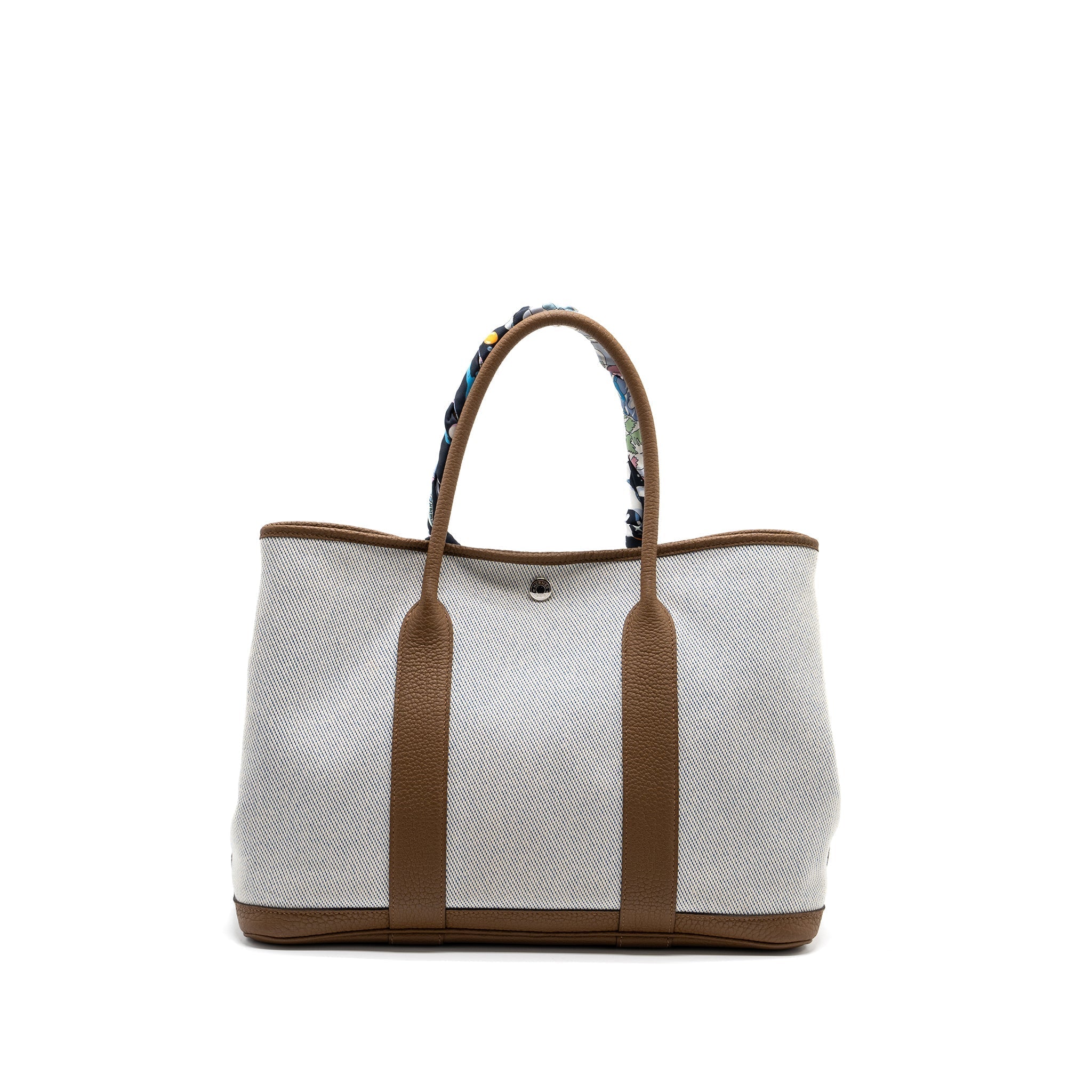 HERMES GARDEN PARTY 36 NEGONDA/CANVAS ECRU/ALEZAN/BLUE BILL SHW