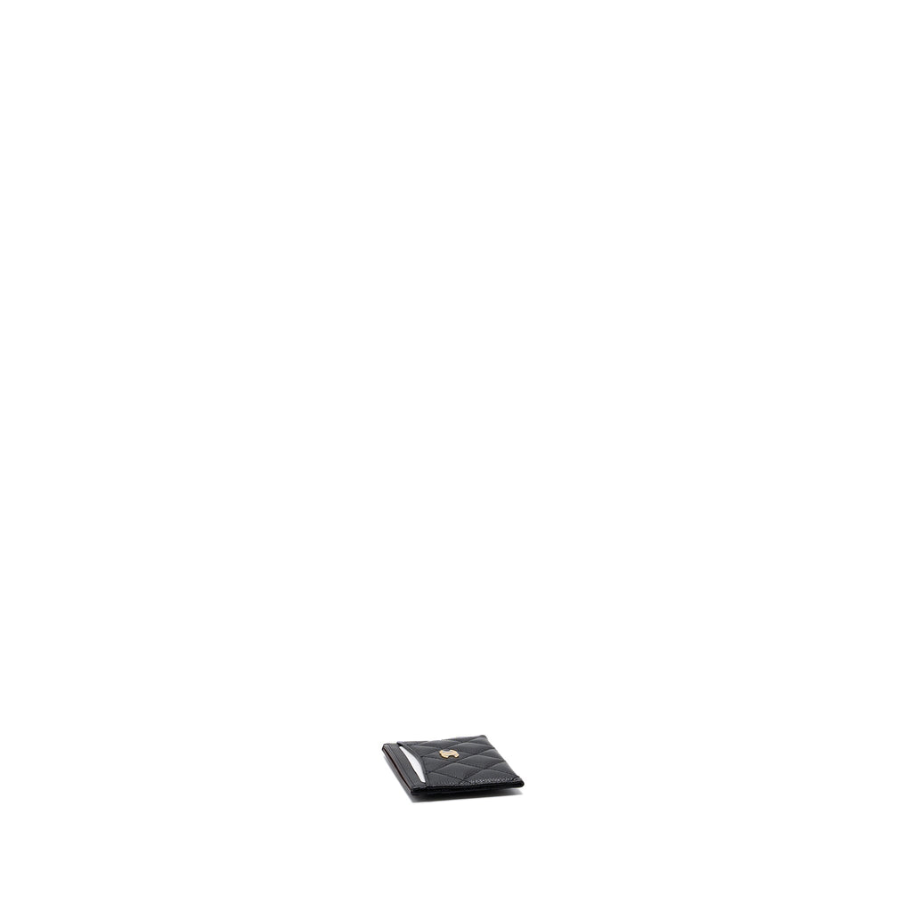 CHANEL CLASSIC CARD HOLDER CAVIAR BLACK GHW (MICROCHIP)