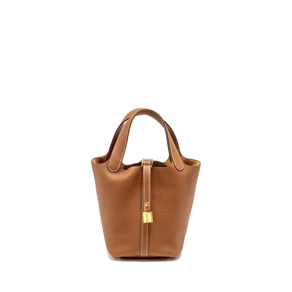 HERMES PICOTIN 18 LOCK BAG CLEMENCE GOLD GHW