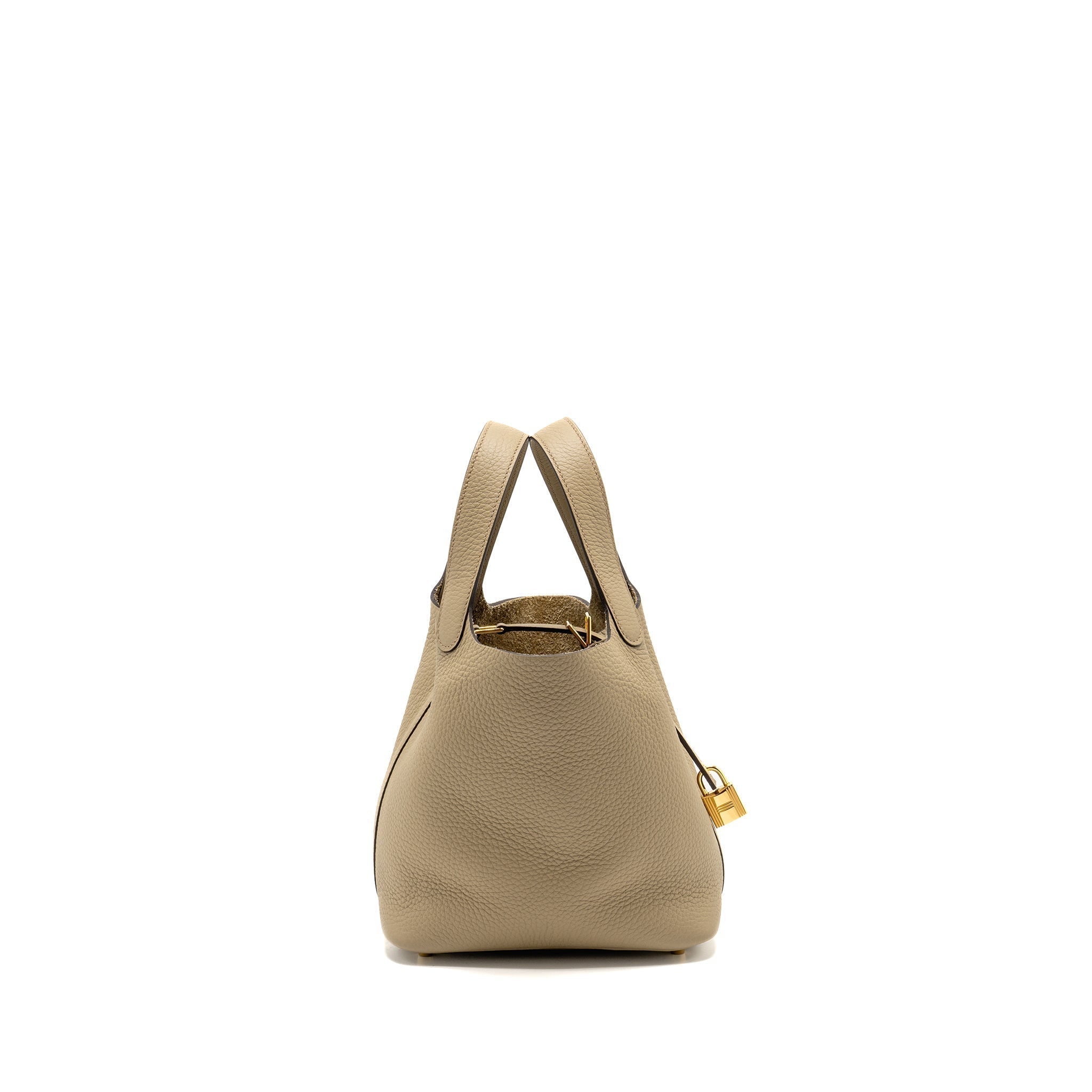 HERMES PICOTIN 18 LOCK BAG CLEMENCE BEIGE MARFA GHW