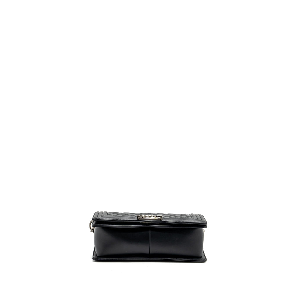 CHANEL MEDIUM BOY BAG LAMBSKIN BLACK RUTHENIUM HARDWARE