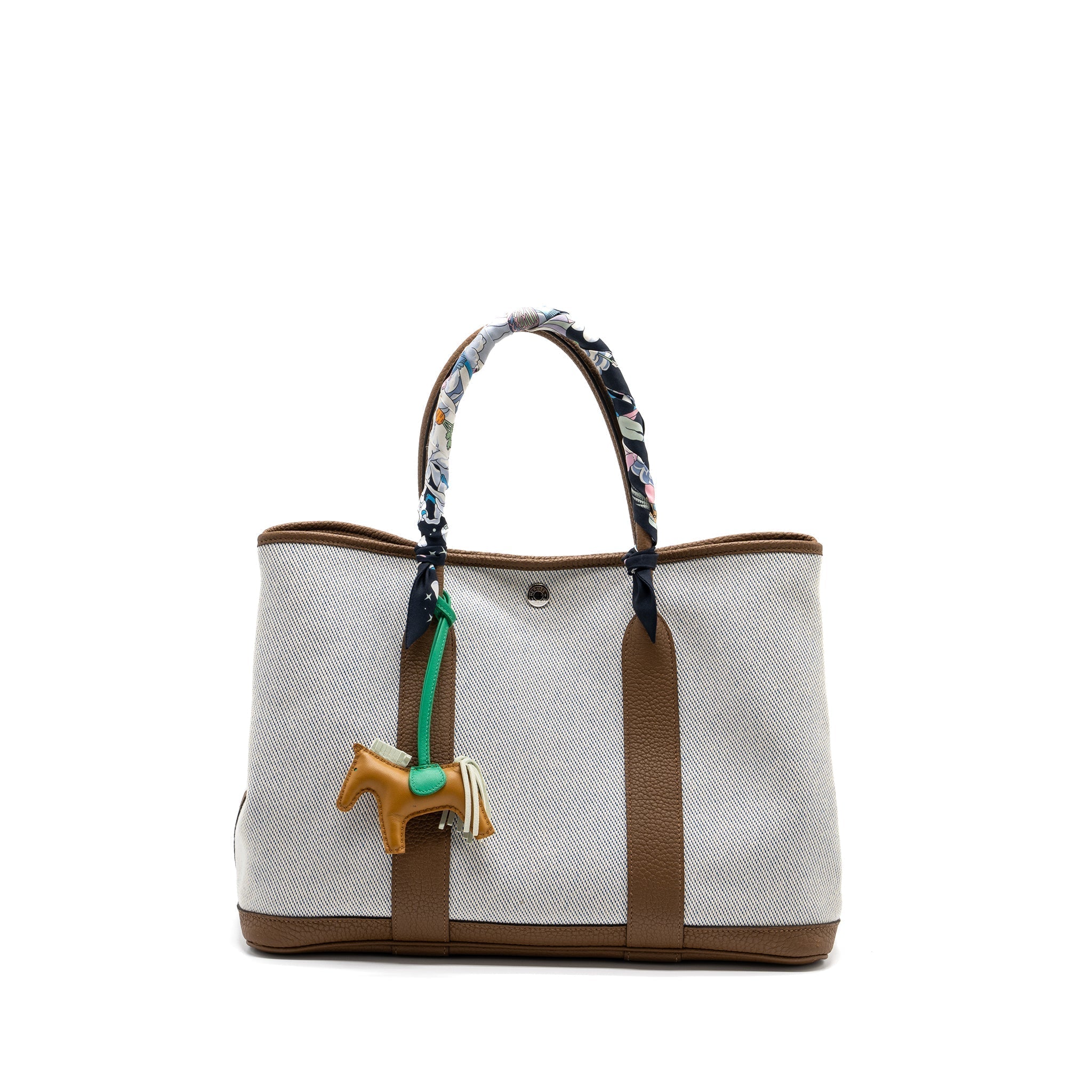 HERMES GARDEN PARTY 36 NEGONDA/CANVAS ECRU/ALEZAN/BLUE BILL SHW