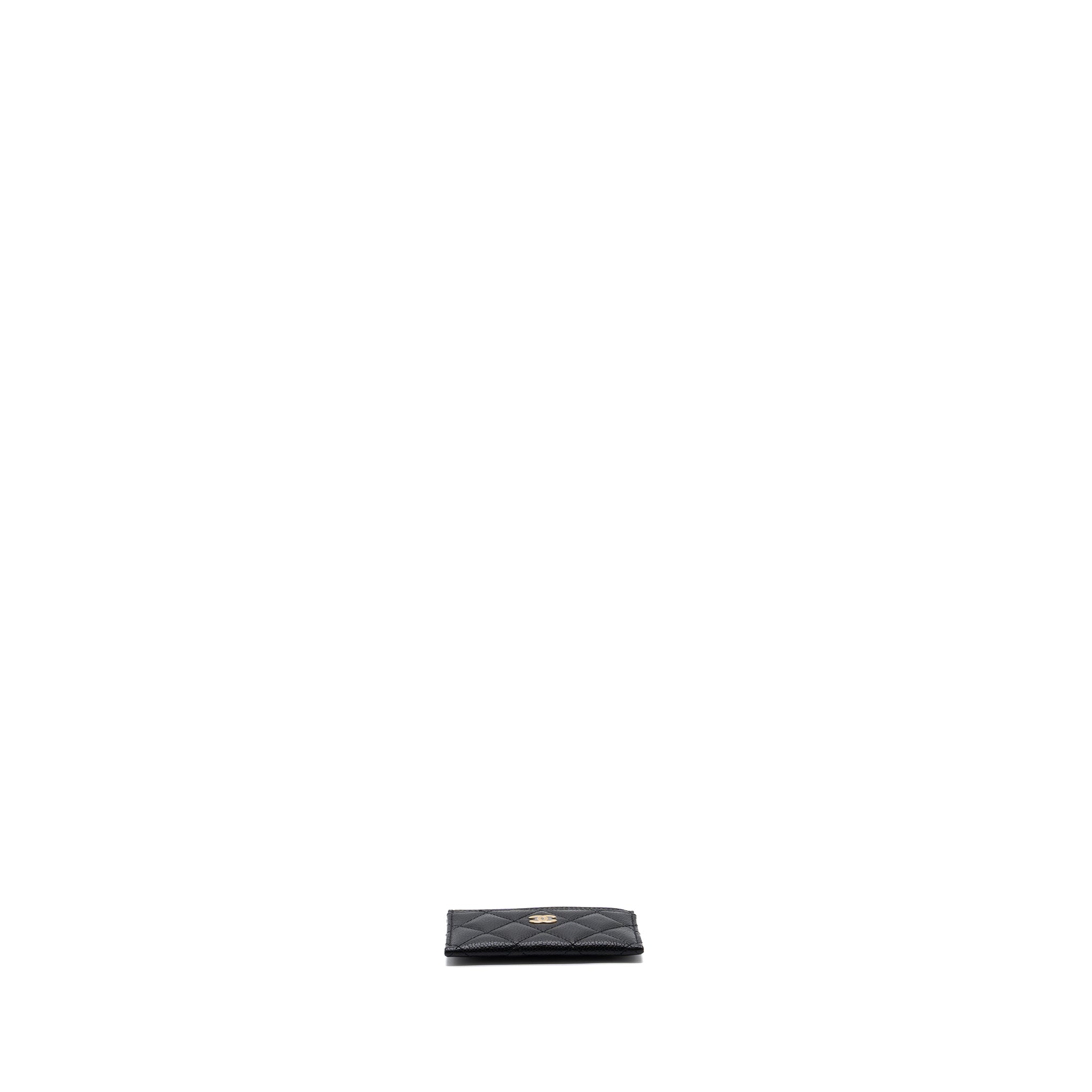 CHANEL CLASSIC CARD HOLDER CAVIAR BLACK GHW (MICROCHIP)