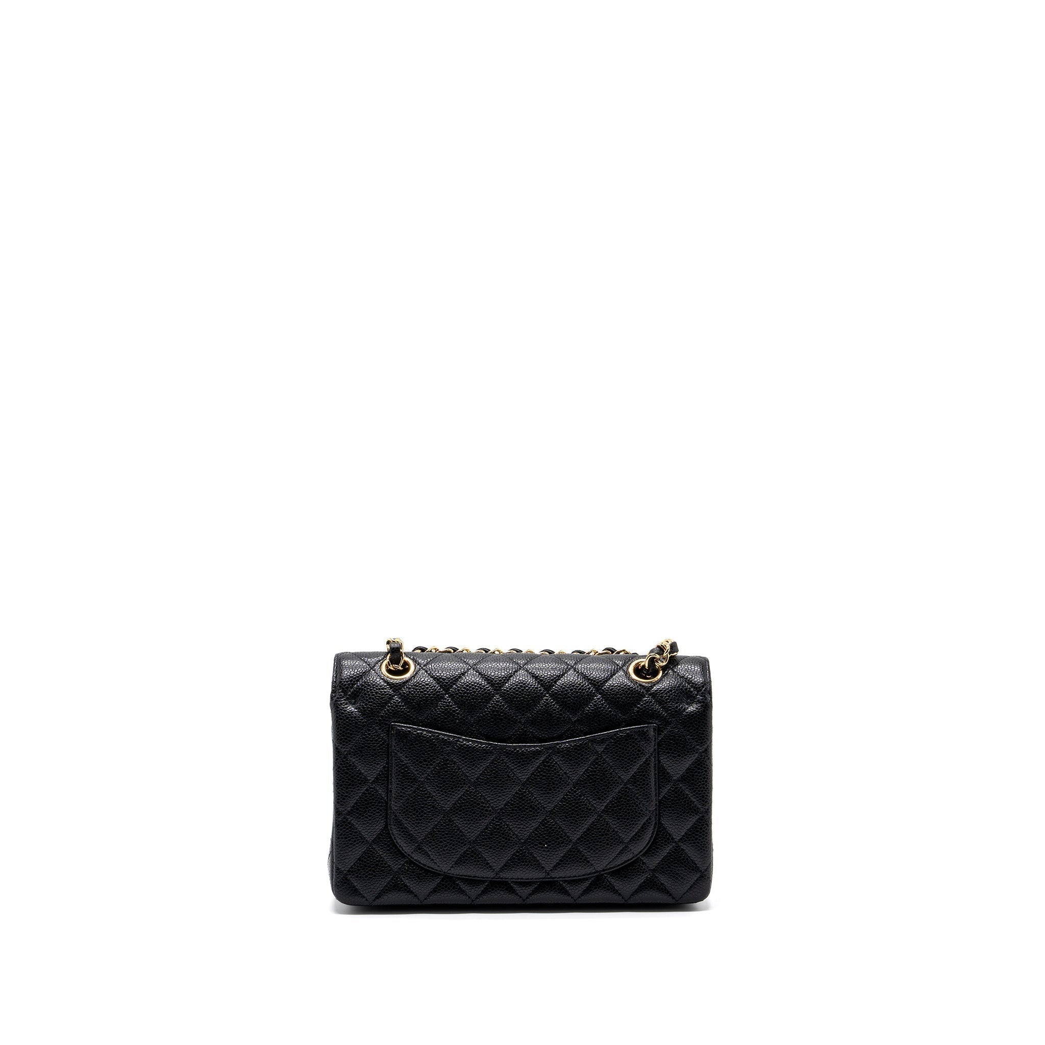 CHANEL SMALL CLASSIC DOUBLE FLAP BAG CAVIAR BLACK GHW