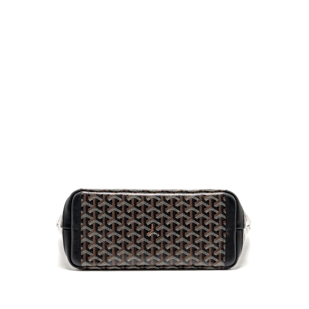 GOYARD ARTOIS PM HANDBAG GOYARDINE CANVAS/CALFSKIN BLACK SHW