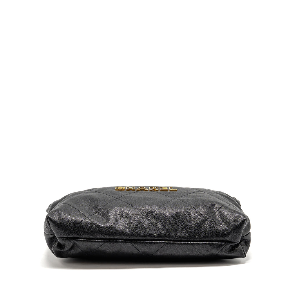 CHANEL MEDIUM 22 BAG CAVIAR BLACK GHW (MICROCHIP)