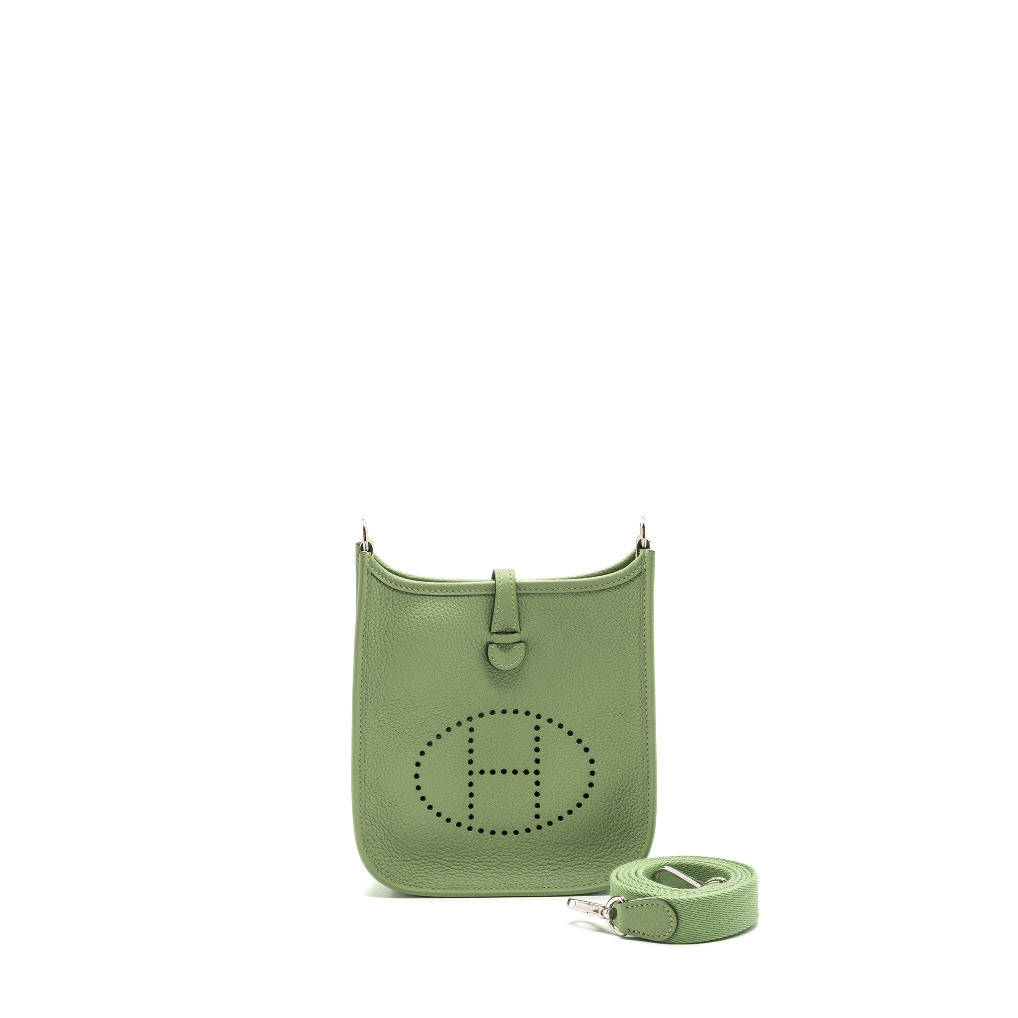 HERMES MINI EVELYN CLEMENCE VERT CRIQUET SHW