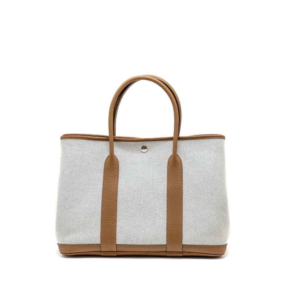 HERMES GARDEN PARTY 36 NEGONDA/CANVAS ECRU/ALEZAN/BLUE BILL SHW