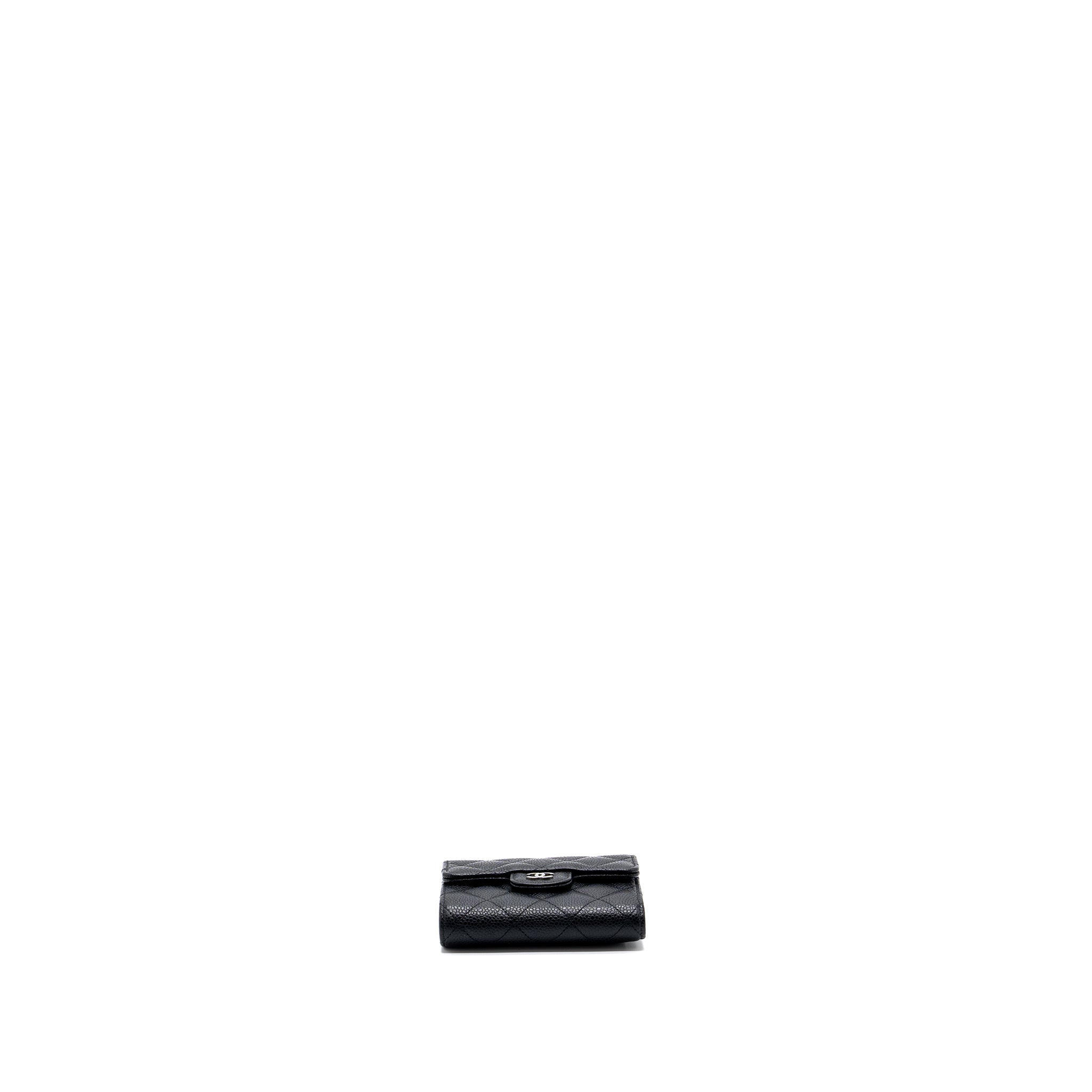 CHANEL CLASSIC COMPACT WALLET CAVIAR BLACK SHW