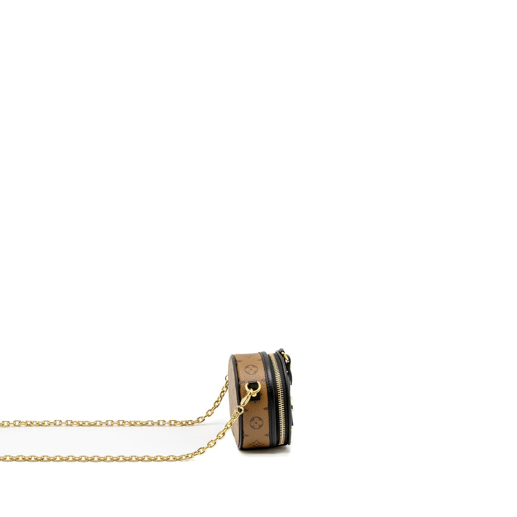 LOUIS VUITTON BOITE CHAPEAU NECKLACE/MINI CHAIN BAG MONOGRAM REVERSE CANVAS GHW