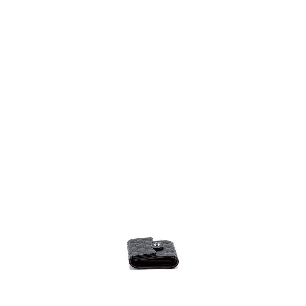 CHANEL CLASSIC COMPACT WALLET CAVIAR BLACK SHW
