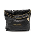 CHANEL MEDIUM 22 BAG CAVIAR BLACK GHW (MICROCHIP)