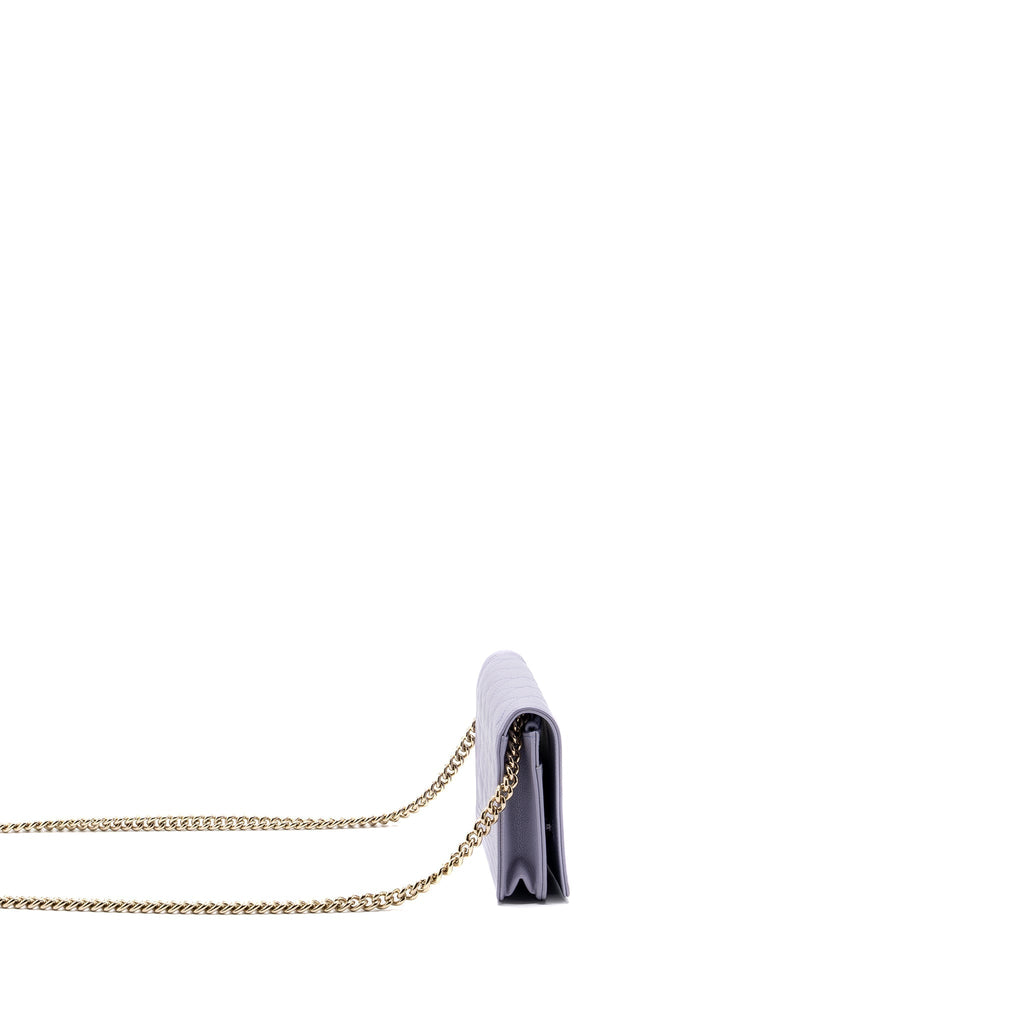 CHANEL BOY WALLET ON CHAIN CAVIAR LIALIC / LIGHT PURPLE LGHW (MICROCHIP)