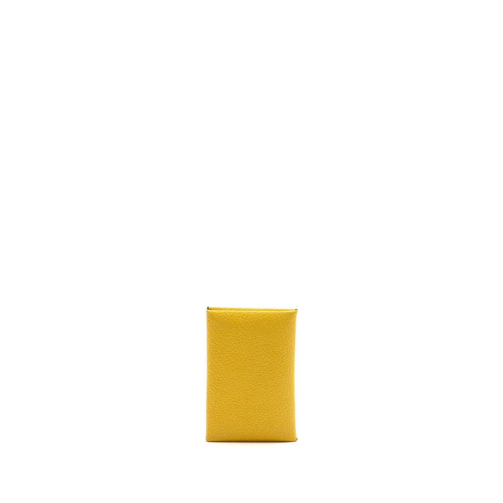 HERMES CALVI CARD HOLDER CHEVRE MYSORE LEATHER SUN / BLUR FRIDAY SHW