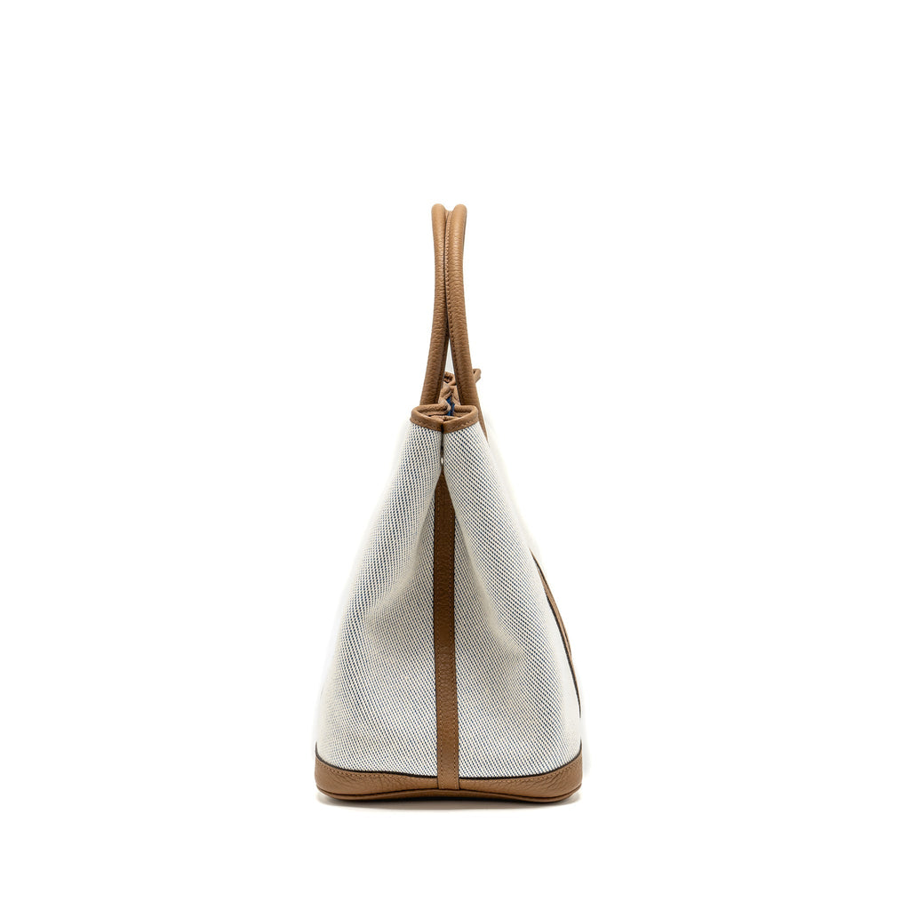 HERMES GARDEN PARTY 36 NEGONDA/CANVAS ECRU/ALEZAN/BLUE BILL SHW