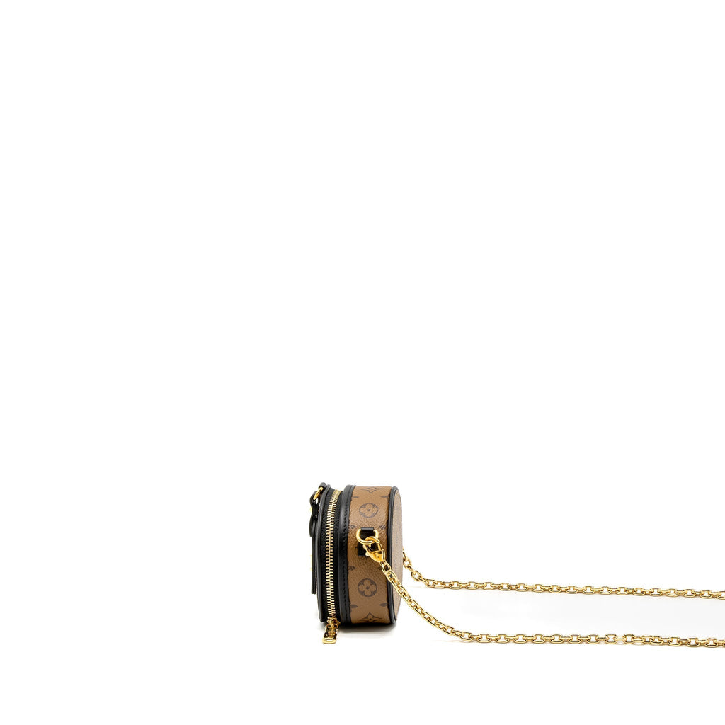 LOUIS VUITTON BOITE CHAPEAU NECKLACE/MINI CHAIN BAG MONOGRAM REVERSE CANVAS GHW