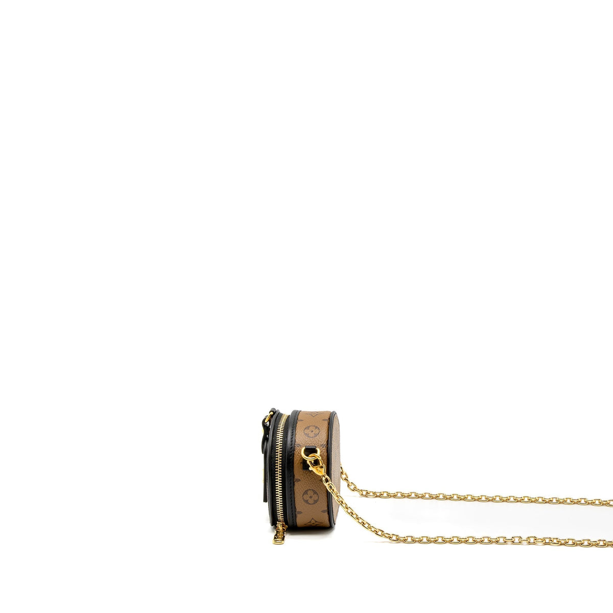 LOUIS VUITTON BOITE CHAPEAU NECKLACE/MINI CHAIN BAG MONOGRAM REVERSE CANVAS GHW