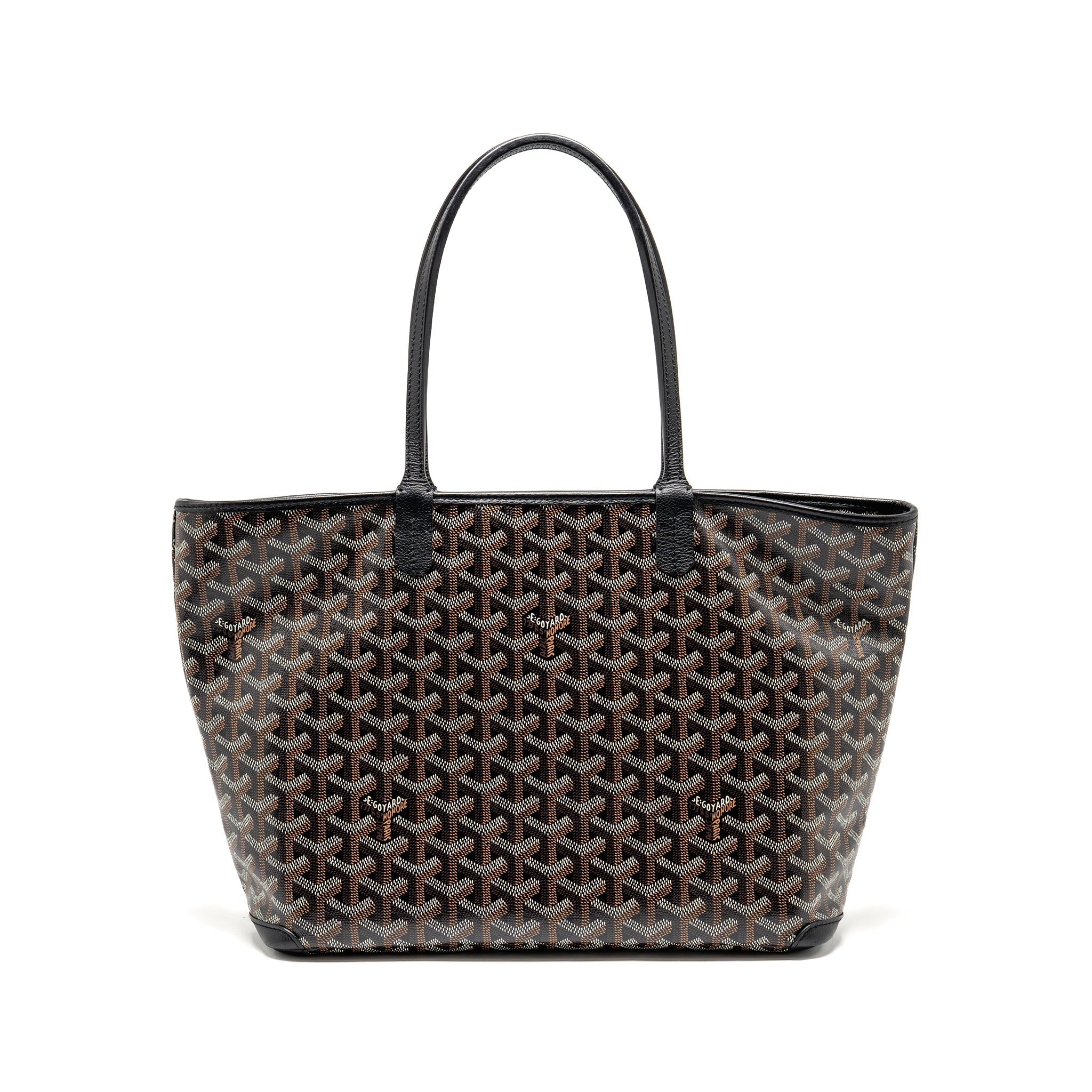 GOYARD ARTOIS PM HANDBAG GOYARDINE CANVAS/CALFSKIN BLACK SHW