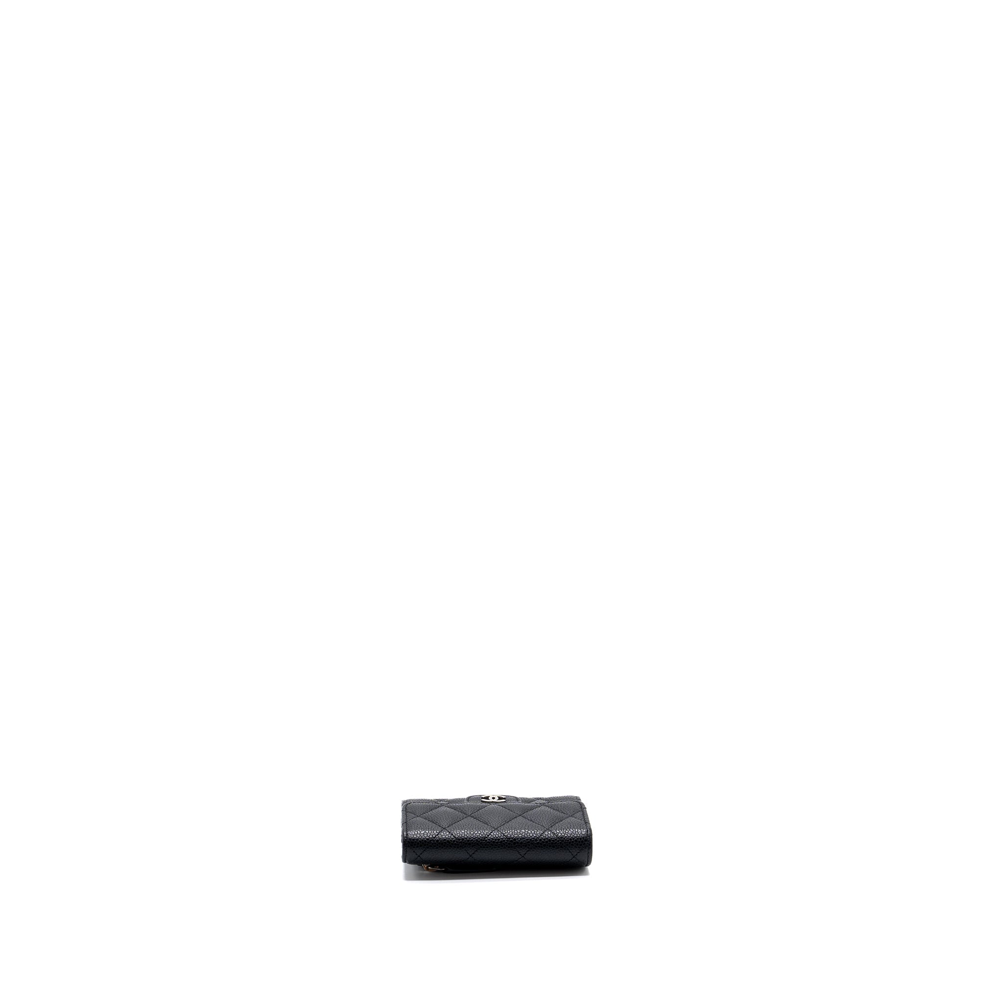 CHANEL CLASSIC COMPACT WALLET CAVIAR BLACK SHW