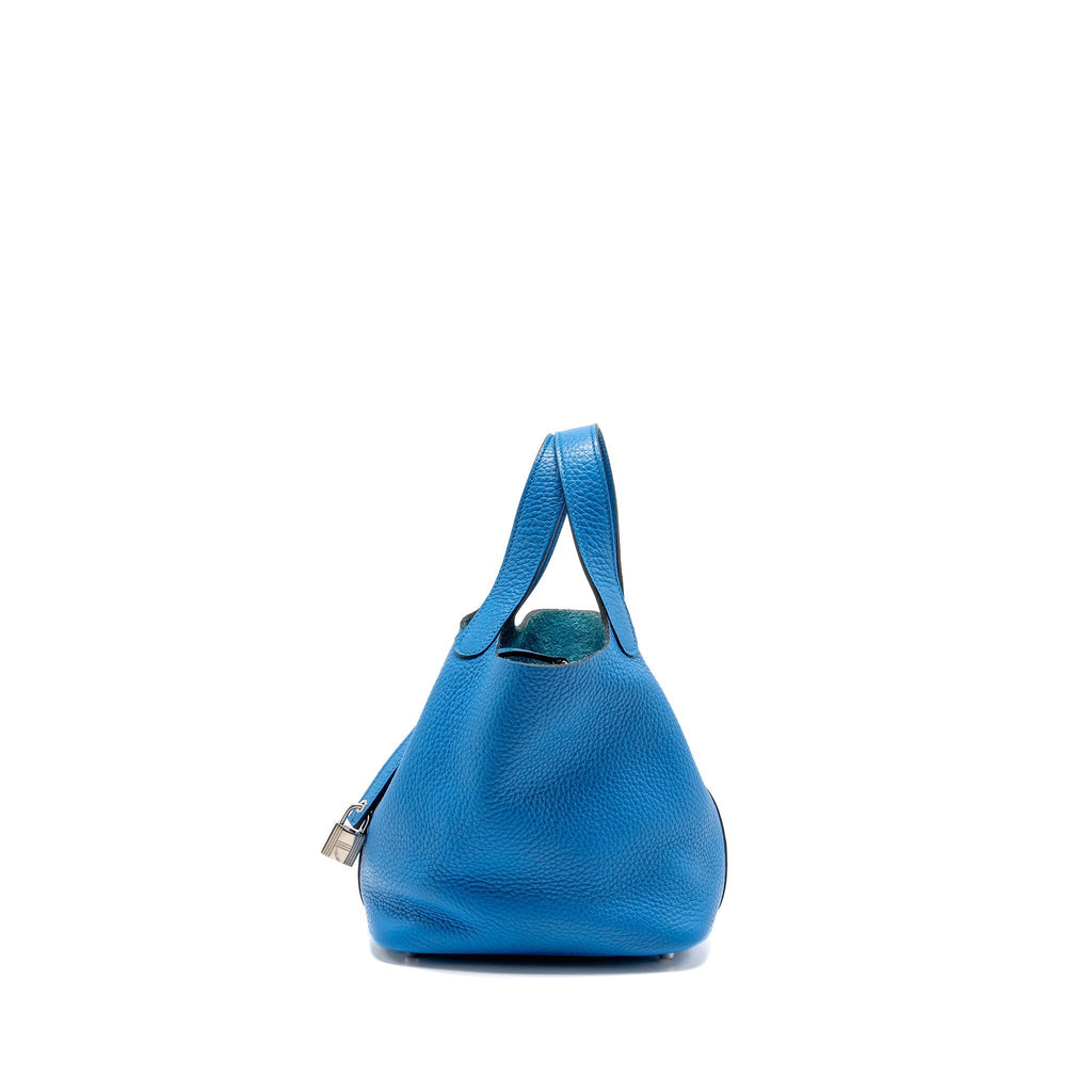 HERMES PICOTIN 18 LOCK BAG CLEMENCE B3 BLEU ZANZIBAR SHW