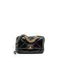 CHANEL SMALL 19 BAG LAMBSKIN BLACK MULTICOLOR HARDWARE (MICROCHIP)