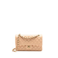 CHANEL MEDIUM CLASSIC DOUBLE FLAP BAG CAVIAR NN269 BEIGE LGHW (MICROCHIP)