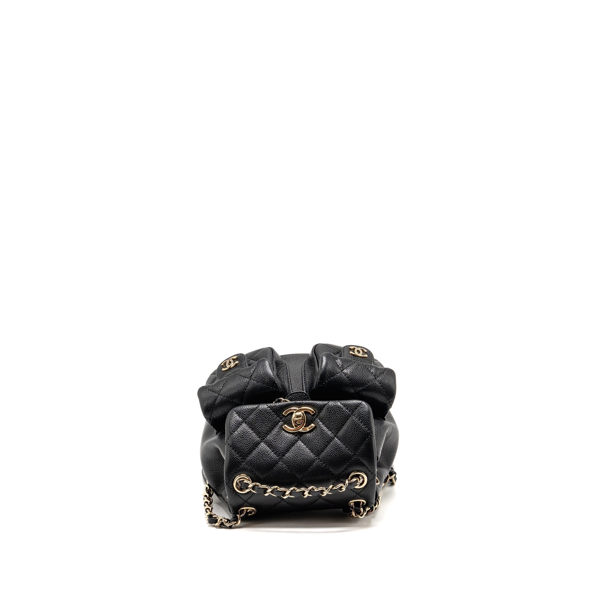CHANEL 23P MINI TRIPLE PACK BACKPACK CAVIAR BLACK LGHW (MICROCHIP)