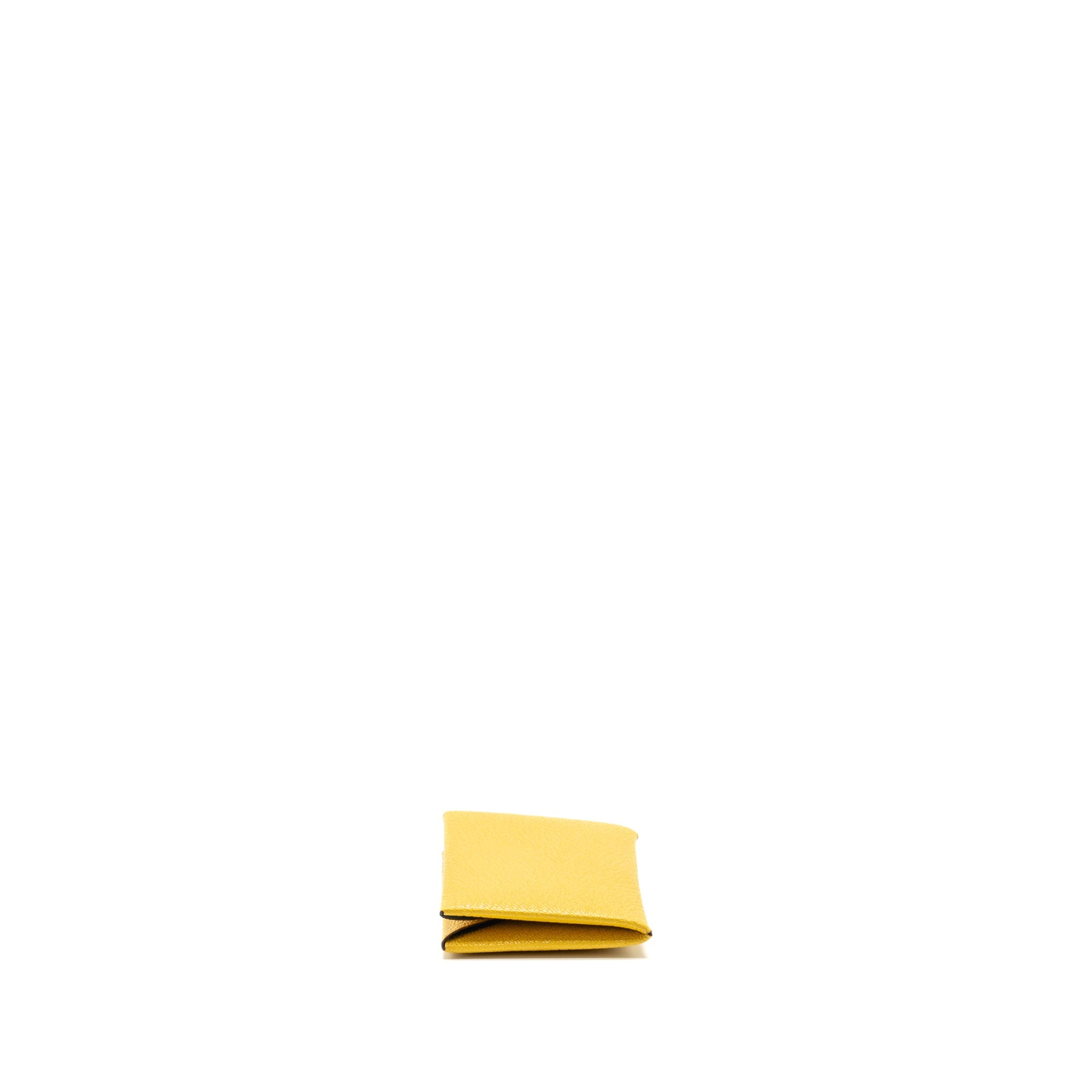 HERMES CALVI CARD HOLDER CHEVRE MYSORE LEATHER SUN / BLUR FRIDAY SHW