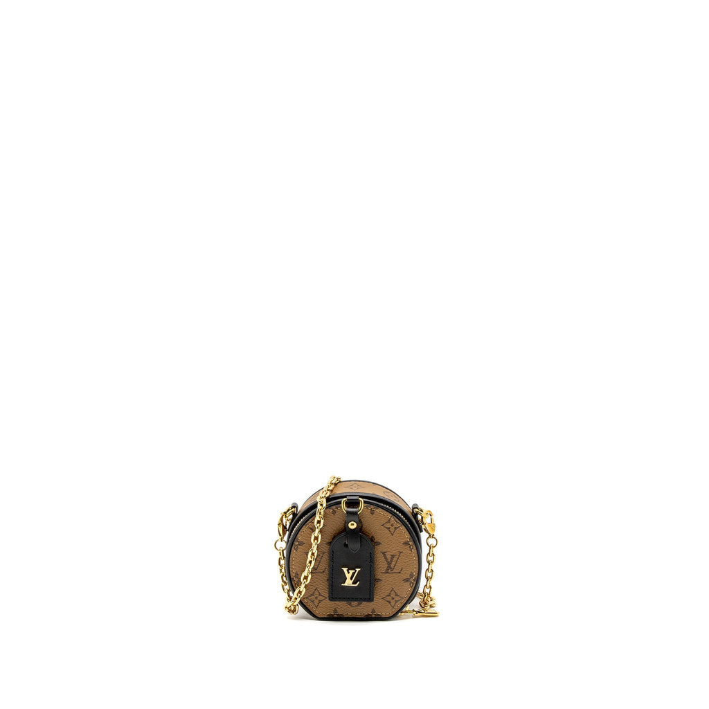 LOUIS VUITTON BOITE CHAPEAU NECKLACE/MINI CHAIN BAG MONOGRAM REVERSE CANVAS GHW