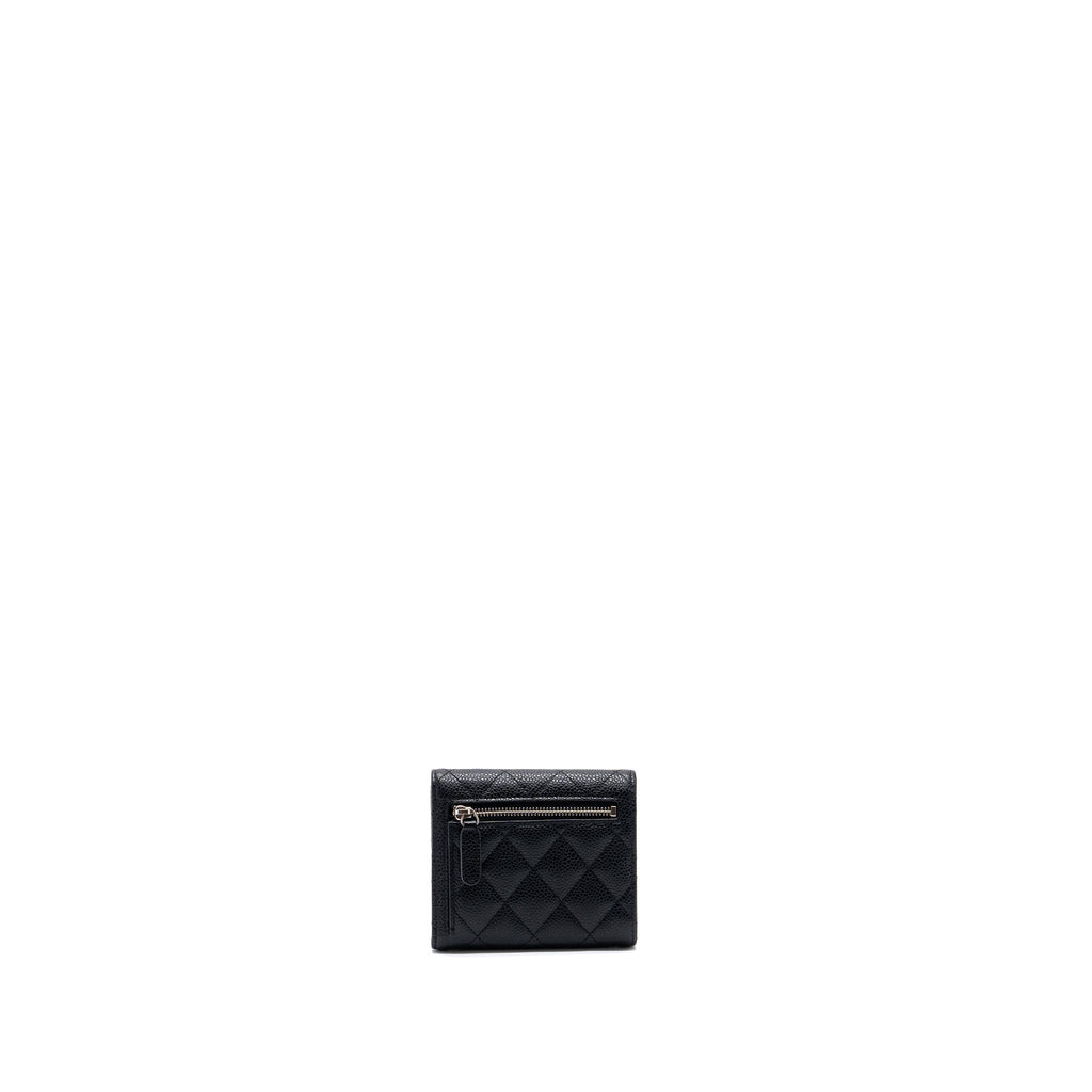 CHANEL CLASSIC COMPACT WALLET CAVIAR BLACK SHW
