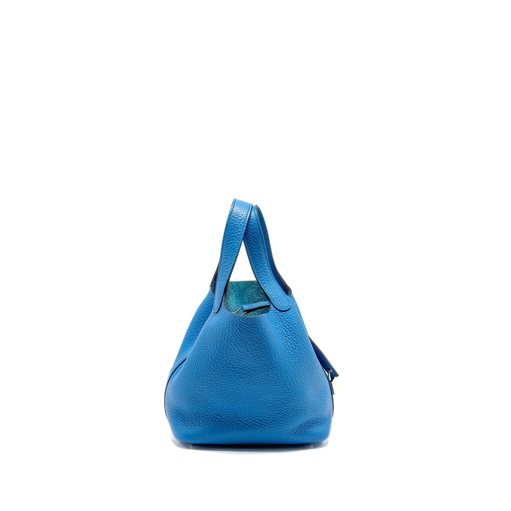 HERMES PICOTIN 18 LOCK BAG CLEMENCE B3 BLEU ZANZIBAR SHW
