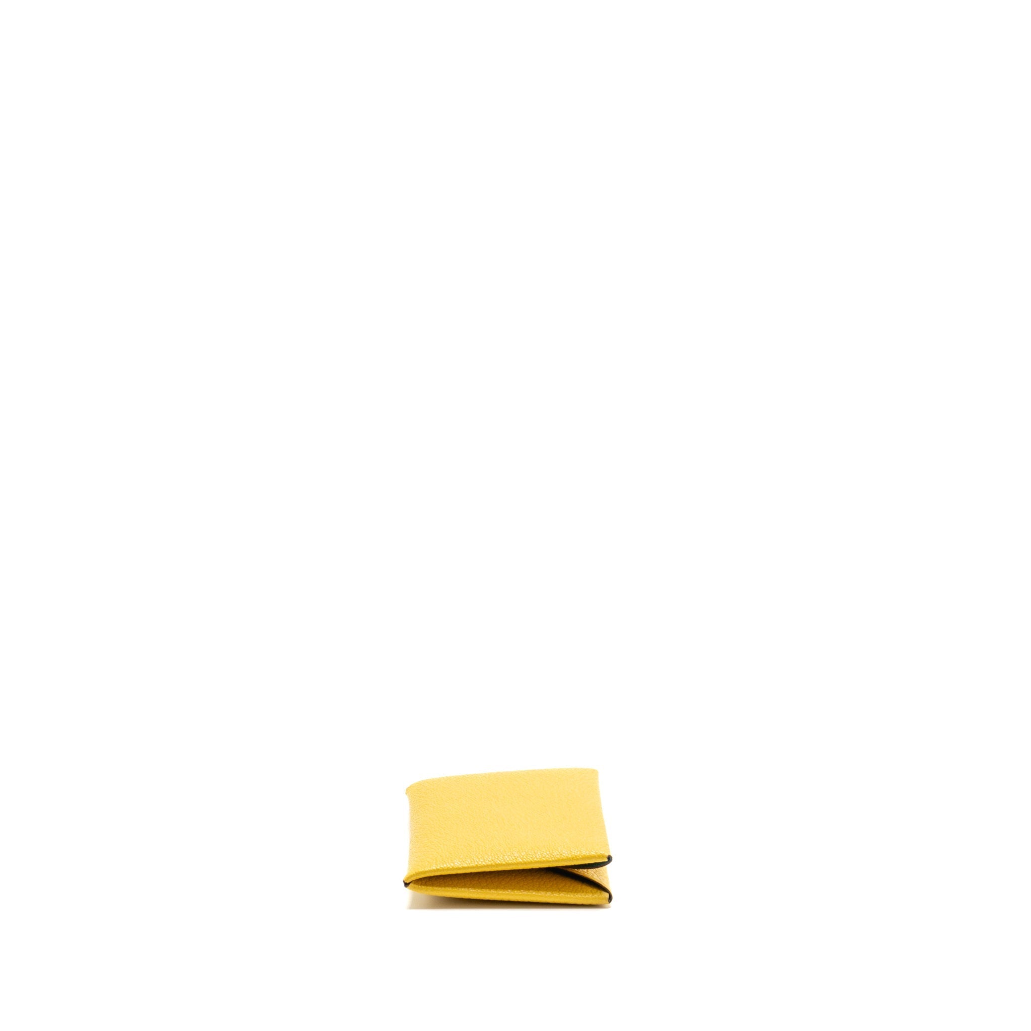 HERMES CALVI CARD HOLDER CHEVRE MYSORE LEATHER SUN / BLUR FRIDAY SHW