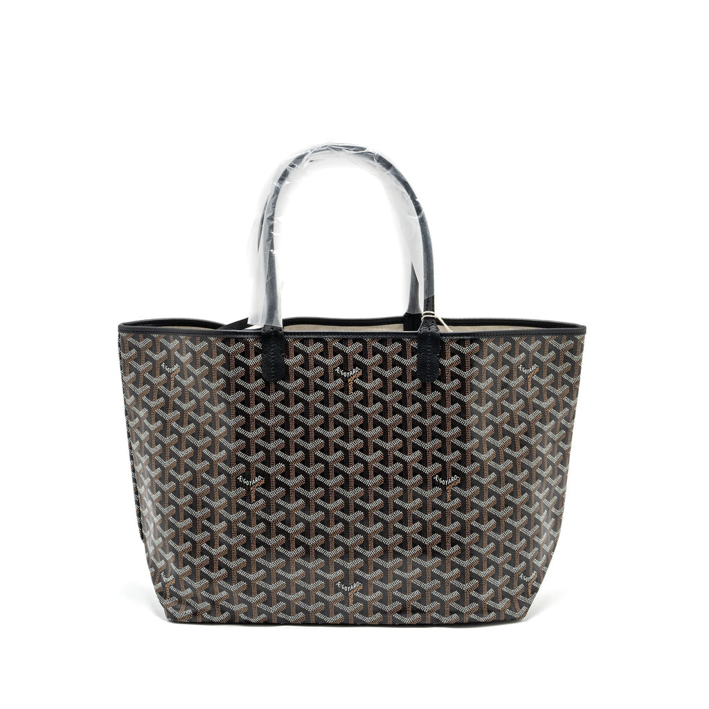 GOYARD SAINT LOUIS PM TOTE BAG GOYARDLINE CANVAS BLACK SHW