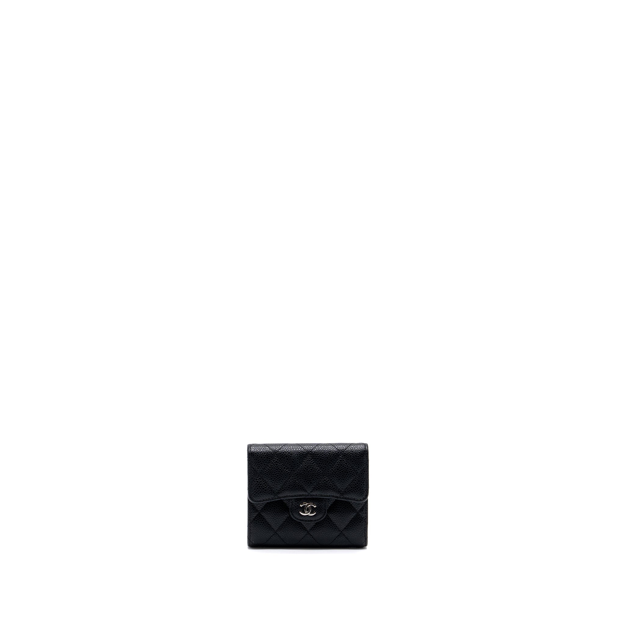 CHANEL CLASSIC COMPACT WALLET CAVIAR BLACK SHW