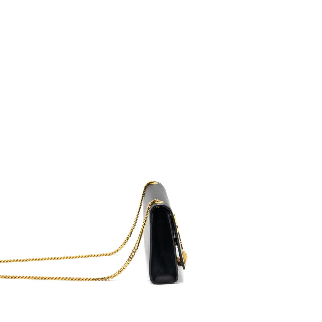 SAINT LAURENT MEDIUM KATE WITH TASSEL CALFSKIN BLACK GHW