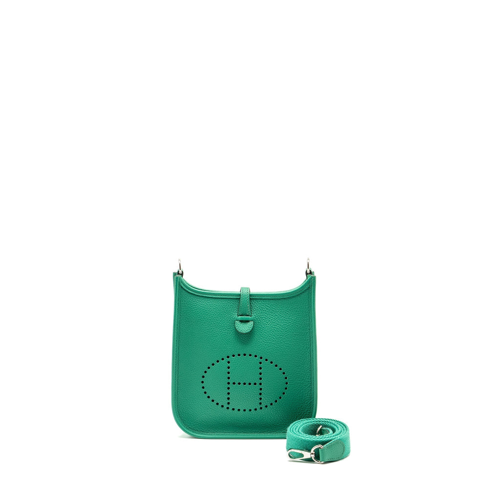HERMES MINI EVELYNE TAURILLON MAURICE VERT JADE SHW