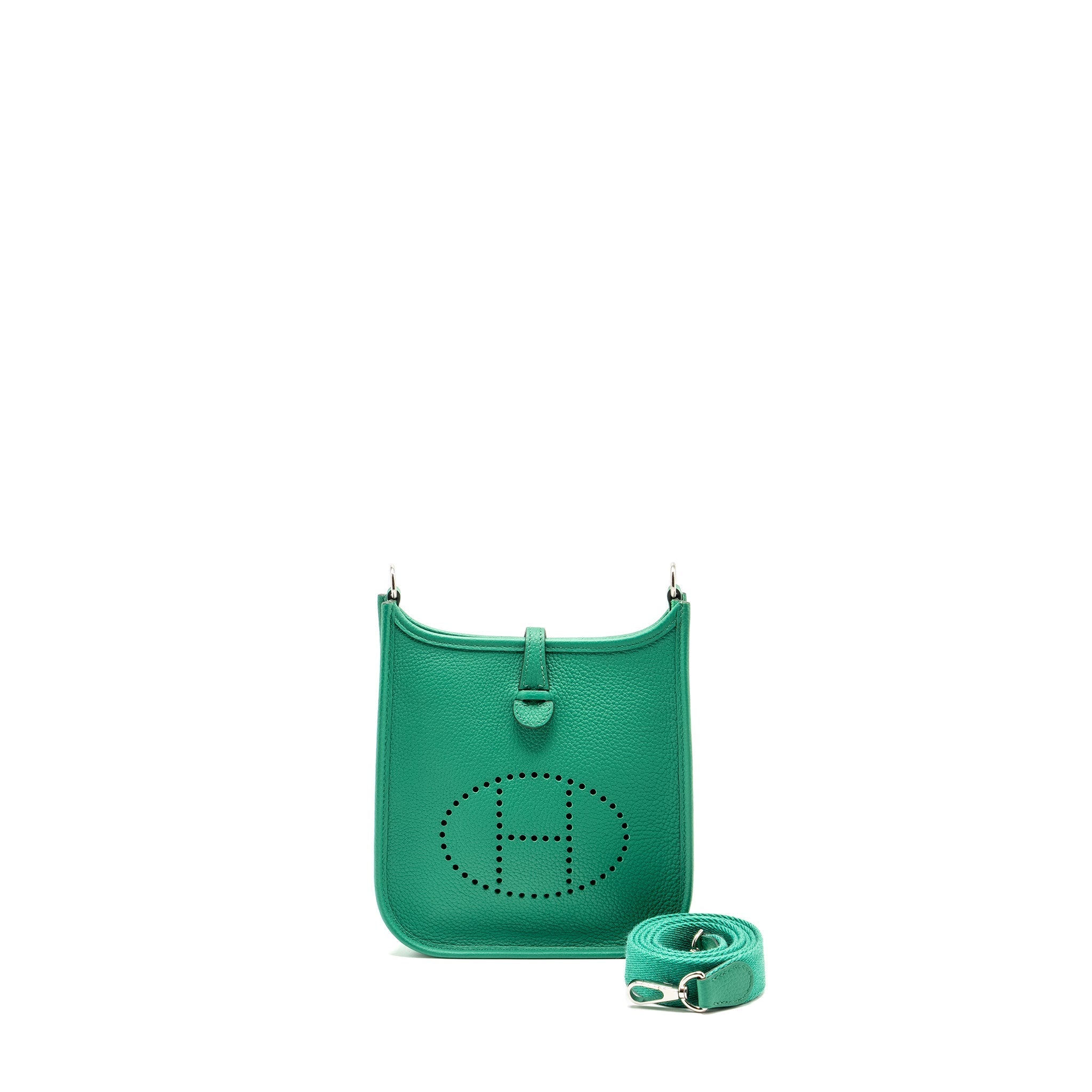 HERMES MINI EVELYNE TAURILLON MAURICE VERT JADE SHW
