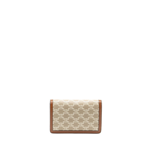 CELINE WALLET ON CHAIN MARGO TRIOMPHE CANVAS/CALFSKIN GHW
